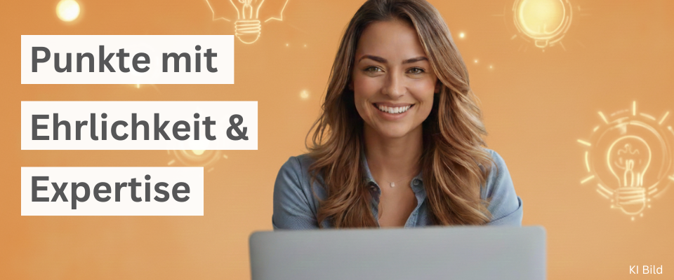 Punkte mit Ehrlichkeit und Expertise